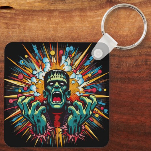 "Mind Meltdown Frankenstein" Aluminum Keychain (Achterkant)