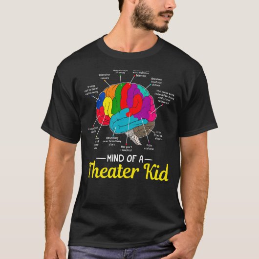 Mind of a Theatre Kind Brain Musical Theatre voor  T-shirt (Voorkant)
