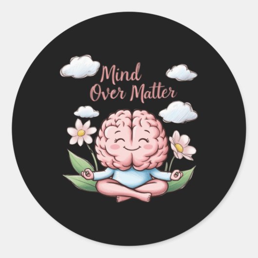 Mind over Cartoon Brain Sticker (Voorkant)