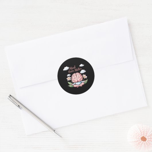 Mind over Cartoon Brain Sticker (Envelop)