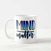 Mind over materie - zwarte en blauwe Mok (Links)