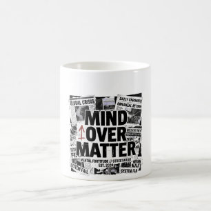 Mind Over Matter Brutalist Kranten Graphic Hoodie Koffiemok