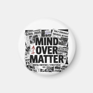 Mind Over Matter Brutalist Kranten Graphic Hoodie Magneet