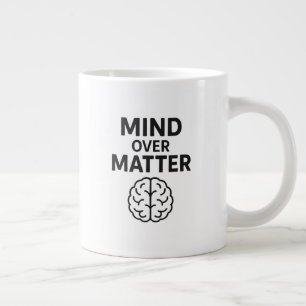 Mind Over Matter – T-shirt à Texte Noir et Design Grote Koffiekop