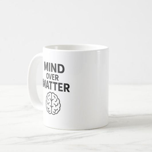 Mind Over Matter – T-shirt à Texte Noir et Design Koffiemok (Voorkant links)