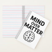 Mind Over Matter – T-shirt à Texte Noir et Design Notitieboek (Binnen)