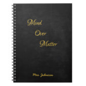 Mind Over Matter Zwart en goud Notitieboek (Voorkant)