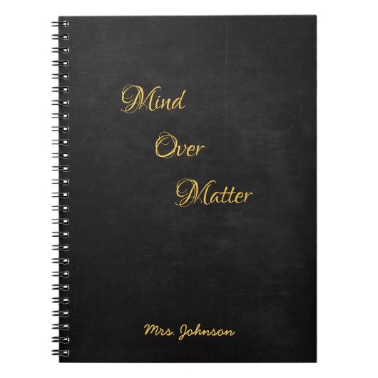 Mind Over Matter Zwart en goud Notitieboek (Voorkant)