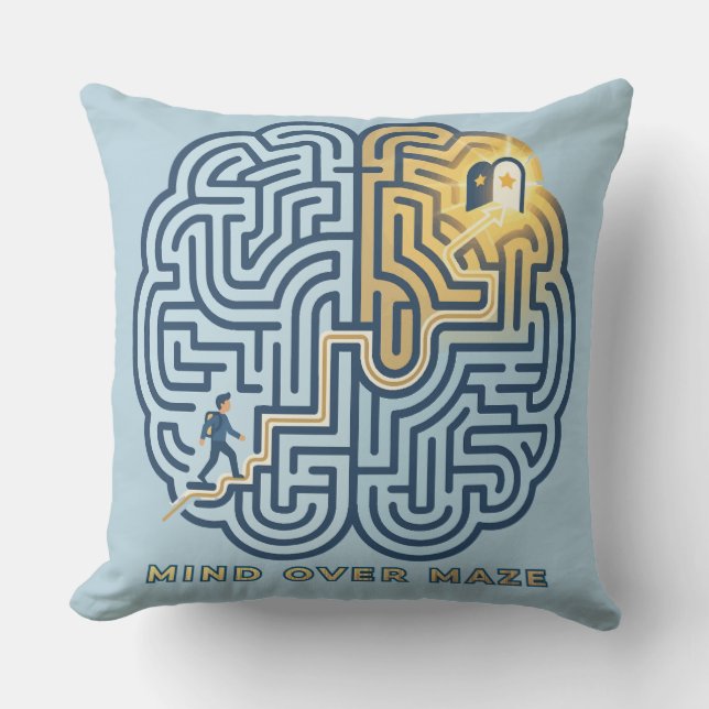 Mind Over Maze – Inspirerende Hersenendoolhof Buitenkussen (Voorkant)