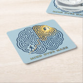 Mind Over Maze – Inspirerende Hersenendoolhof Kartonnen Onderzetters (Schuin)