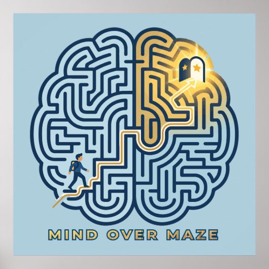 Mind Over Maze – Inspirerende Hersenendoolhof Poster (Voorkant)