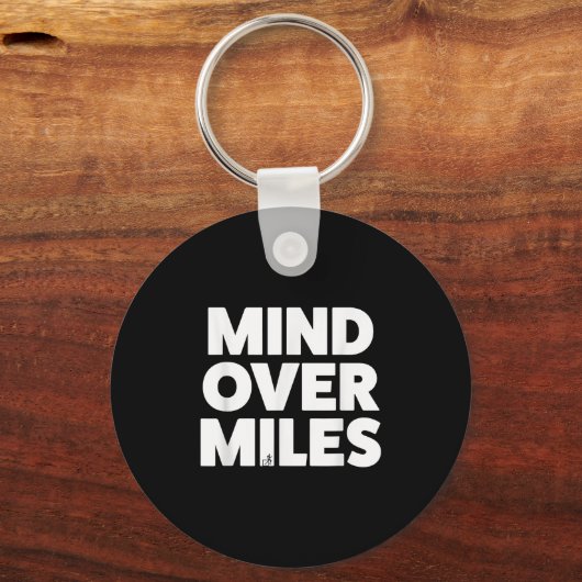 Mind Over Miles - Motivatie, grappig hardlopen Sleutelhanger (Voorkant)