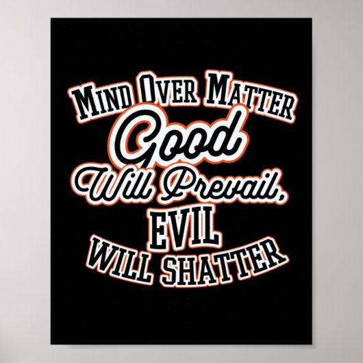 Mind over Motivatie zin Art Sticker Poster (Voorkant)