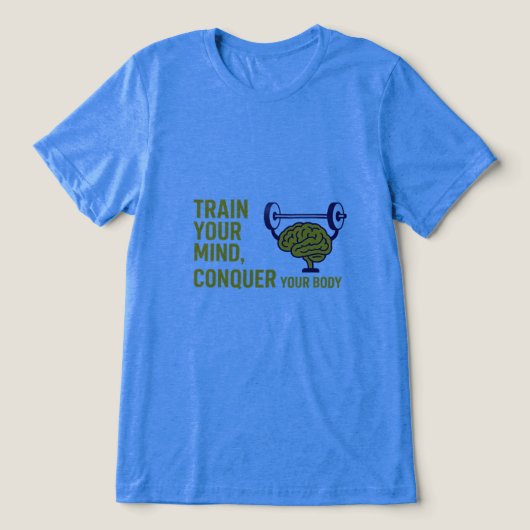 Mind Over Muscles – Focus and Strength Motivationa Tri-Blend Shirt (Design voorkant)