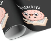 Mind Reader Funny Brain Pun Dark BG Cadeaupapier (Rol Hoek)