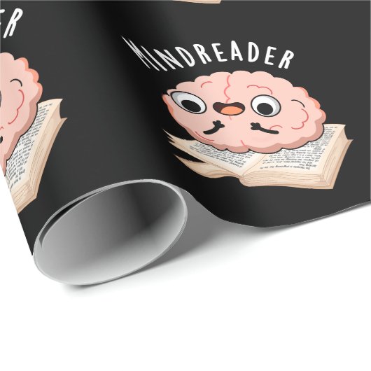 Mind Reader Funny Brain Pun Dark BG Cadeaupapier (Rol Hoek)