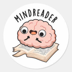 Mind Reader Funny Brain Pun Ronde Sticker