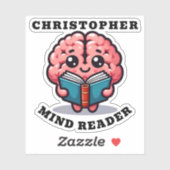 Mind Reader Grappige Pun met Naam Sticker (Vel)