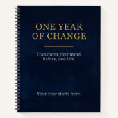 Mind Reset Notebook | One Year of Change | Minimal Notitieboek (Voorkant)