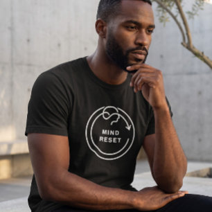 Mind Reset Zwarte T-Shirt Minimalistische Mental