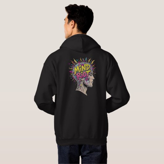 Mind Riot Hoodie - Abstracte Chaos, Creatieve Ener (Achterkant volledig)