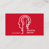 Mind Science Human Head Red Psychology Visitekaartje (Voorkant)