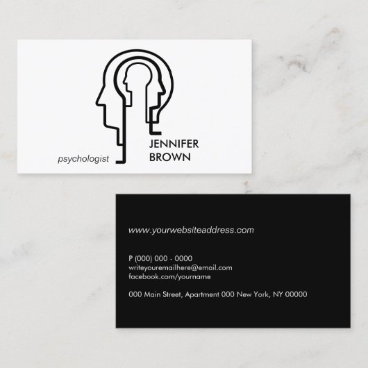 Mind Science Human Head Visitekaartje (Voorkant / Achterkant)