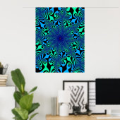 Mind Spinner in Blauw en Groen Poster (Thuiskantoor)