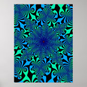 Mind Spinner in Blauw en Groen Poster (Voorkant)