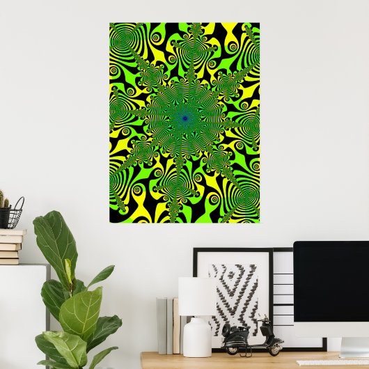 Mind Spinner in Groen en Geel Poster (Thuiskantoor)