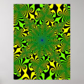 Mind Spinner in Groen en Geel Poster (Voorkant)