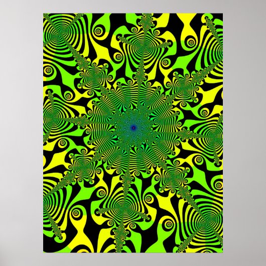 Mind Spinner in Groen en Geel Poster (Voorkant)