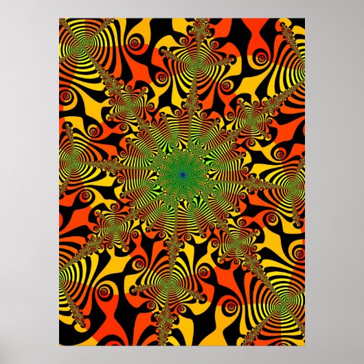 Mind Spinner in Rood en Geel Poster (Voorkant)