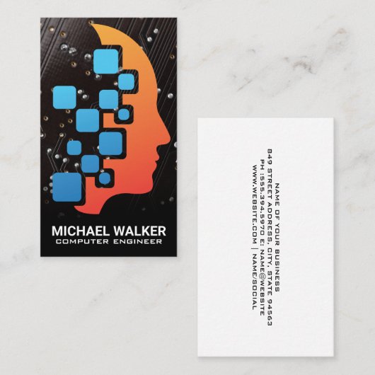 Mind Tech Logo | Printplaat  Visitekaartje (Voorkant / Achterkant)