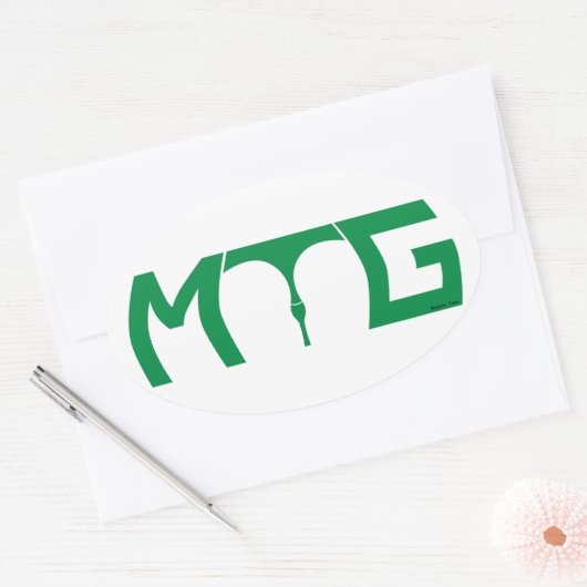 Mind the gap - groene tekst sticker (Envelop)