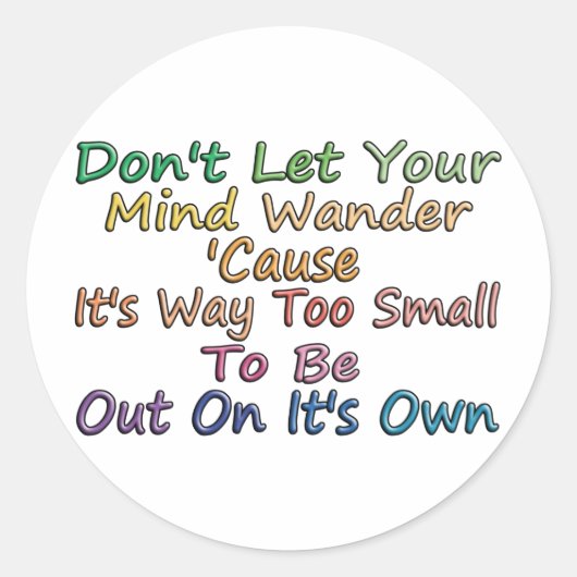 Mind Wander Ronde Sticker (Voorkant)