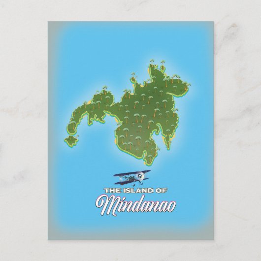 Mindanao-kaart Briefkaart (Voorkant)