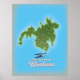 Mindanao-kaart Poster