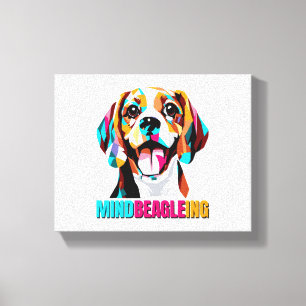 Mindbeagleing Beagle Dog Canvas Afdruk