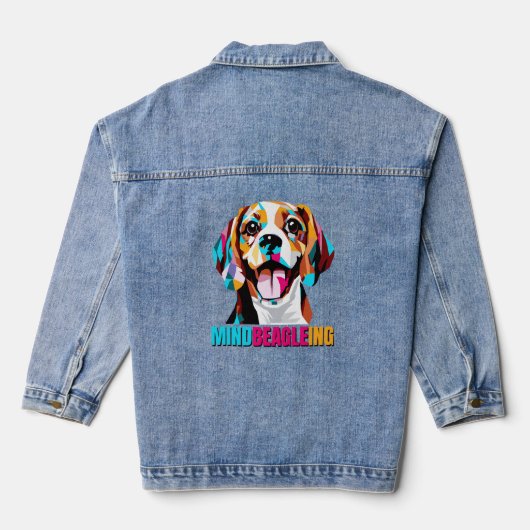 Mindbeagleing Beagle Dog Denim Jacket (Achterkant)