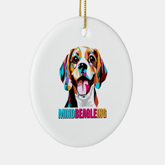 Mindbeagleing Beagle Dog Keramisch Ornament (Rechts)