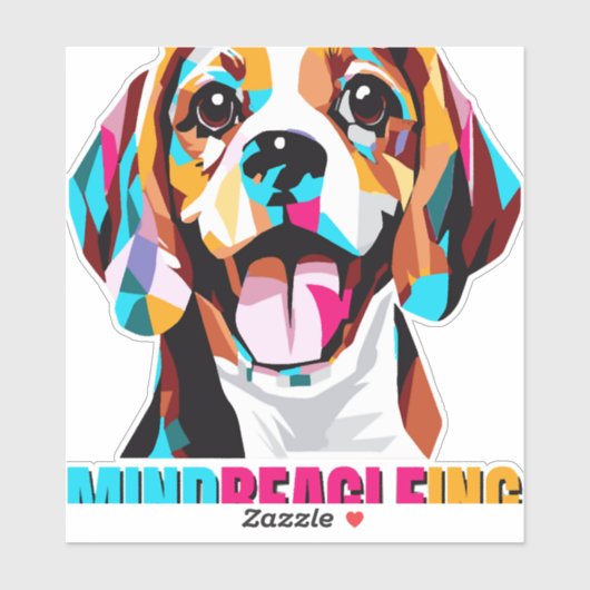 Mindbeagleing Beagle Dog Sticker (Vel)