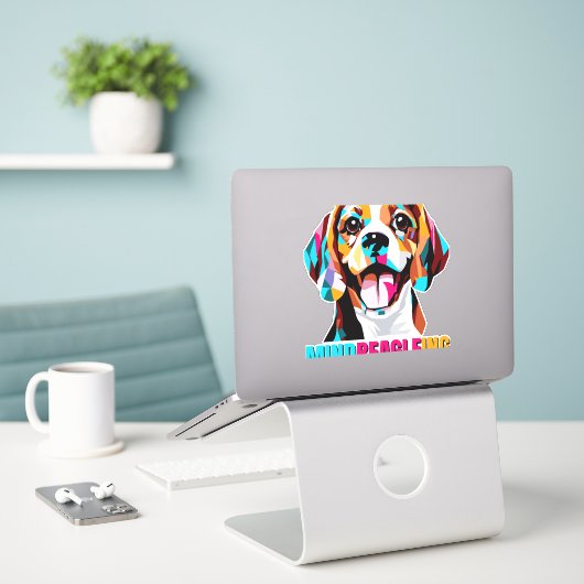 Mindbeagleing Beagle Dog Sticker (Laptop op bureau)