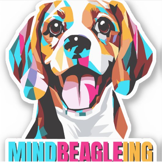 Mindbeagleing Beagle Dog Sticker (Voorkant)