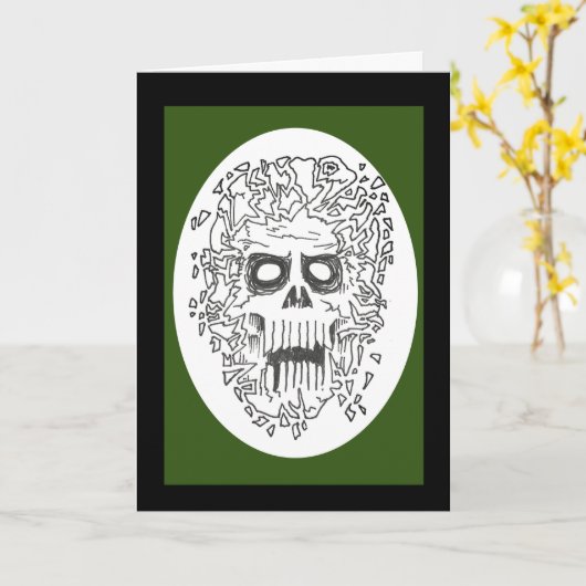 Mindblaasende Birthday Exploding Skull Kaart (Gele Bloem)