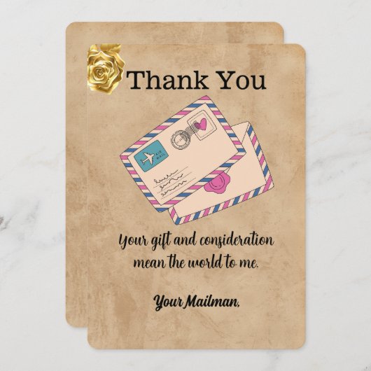 Mindbrievendrager Mailman Postal Mail Carrier Bedankkaart (Voorkant / Achterkant)