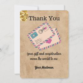 Mindbrievendrager Mailman Postal Mail Carrier Bedankkaart