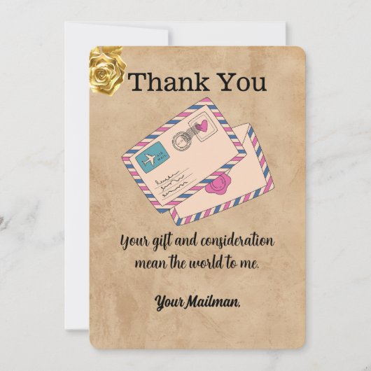 Mindbrievendrager Mailman Postal Mail Carrier Bedankkaart (Voorkant)
