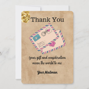 Mindbrievendrager Mailman Postal Mail Carrier Bedankkaart