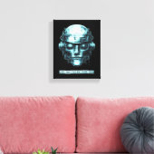 Mindcontrol Cyberpunk Robot Blue Grunge Canvas Afdruk (Insitu (Woonkamer))